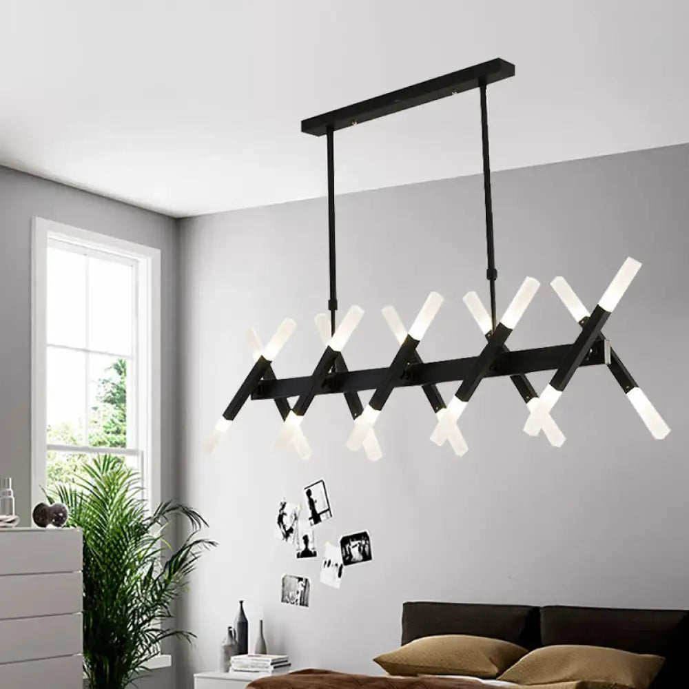 Contemporary black & gold island pendant light – living room chandelier