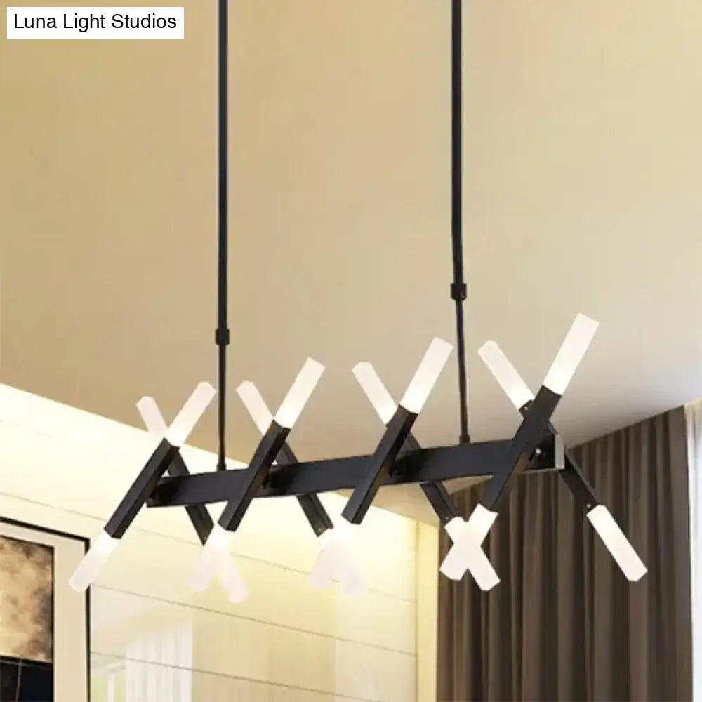 Contemporary black & gold island pendant light – living room chandelier