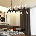 Contemporary black & gold island pendant light – living room chandelier