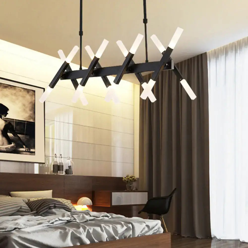 Contemporary black & gold island pendant light – living room chandelier