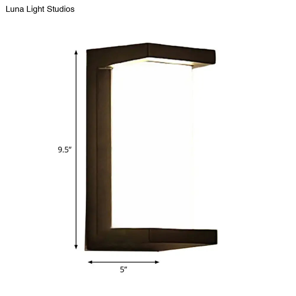 Contemporary black led wall lamp courtyard flush mount sconce