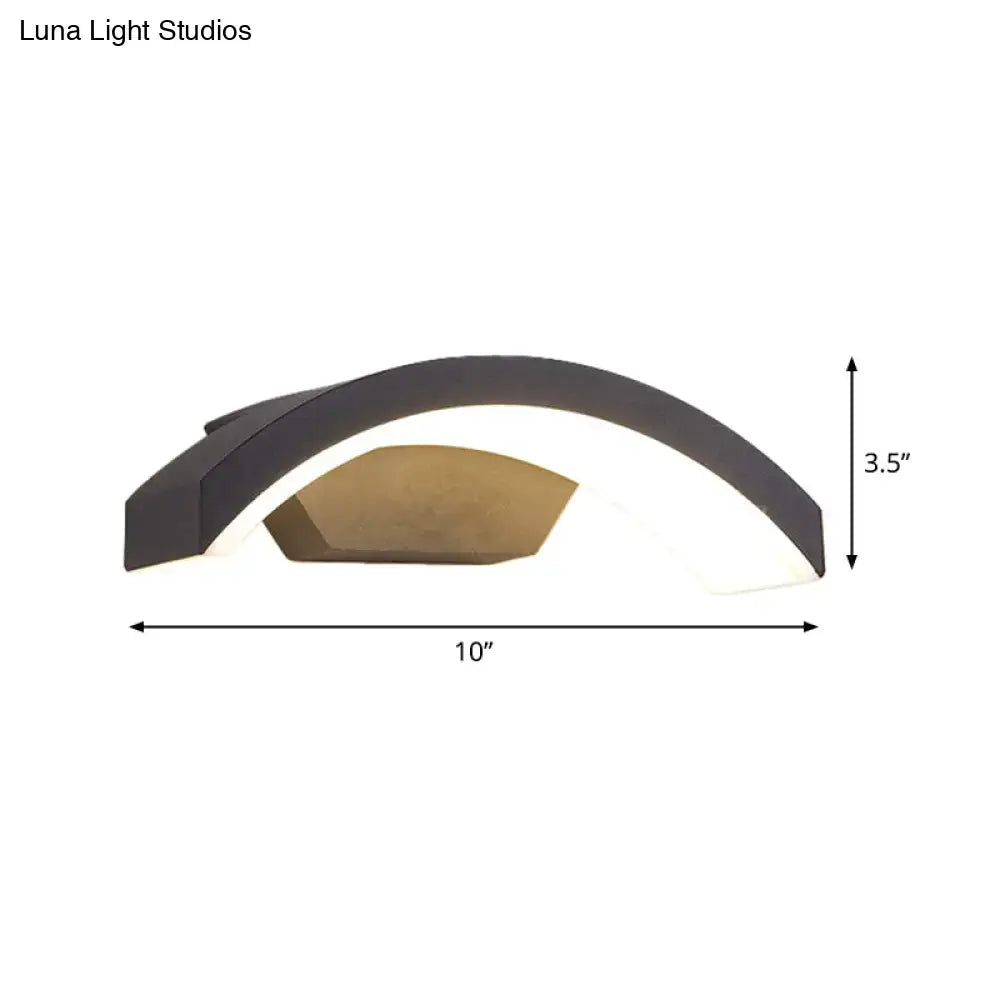Contemporary black led wall lamp courtyard flush mount sconce