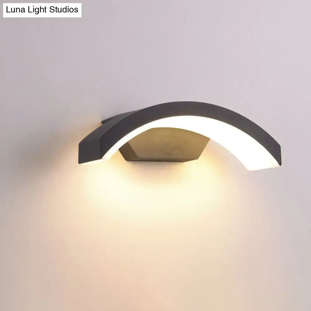 Contemporary black led wall lamp courtyard flush mount sconce