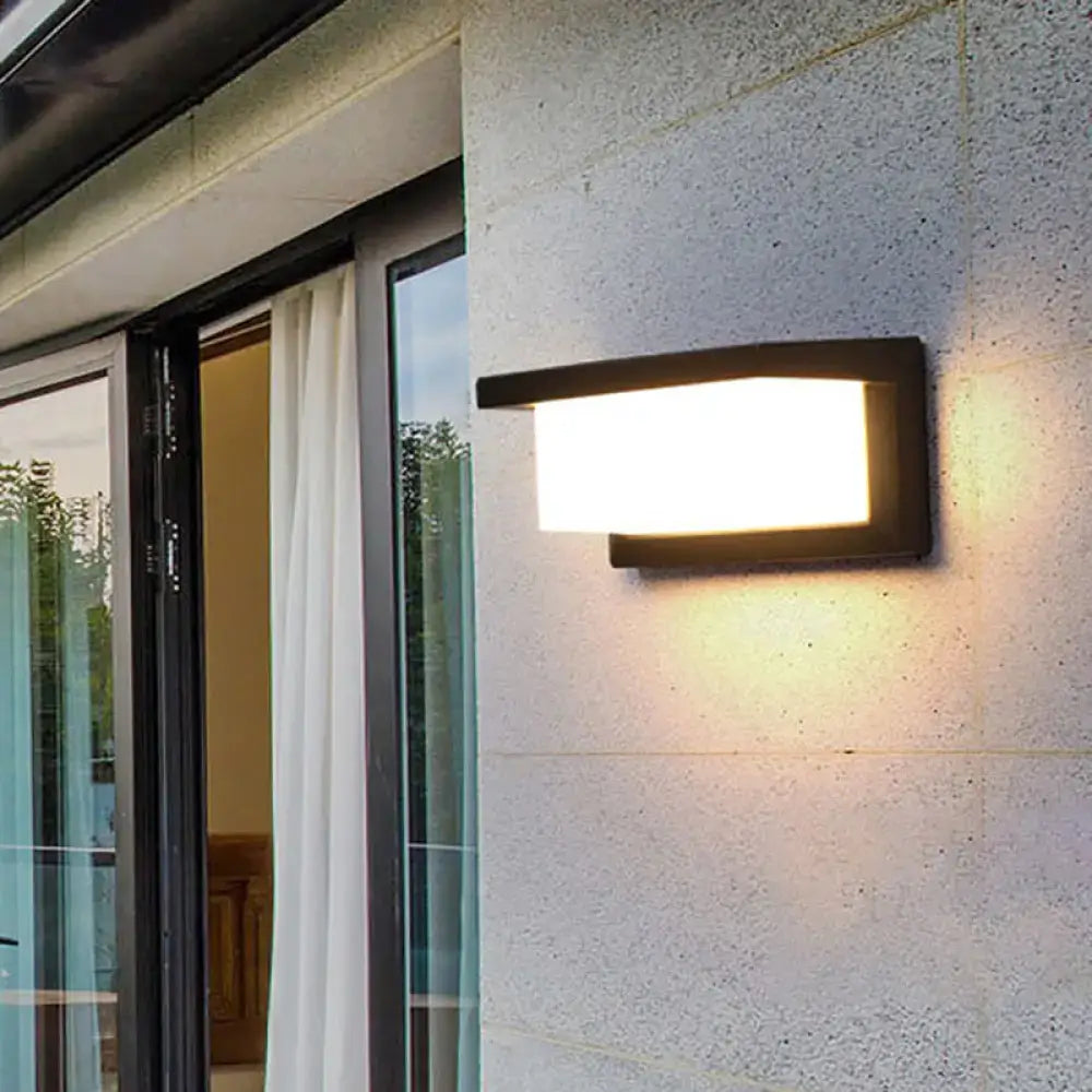Contemporary black led wall lamp courtyard flush mount sconce