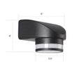 DecorBites™ Contemporary Black LED Wall Lighting: Tubular Metal Wall Washer Sconce for Backyard