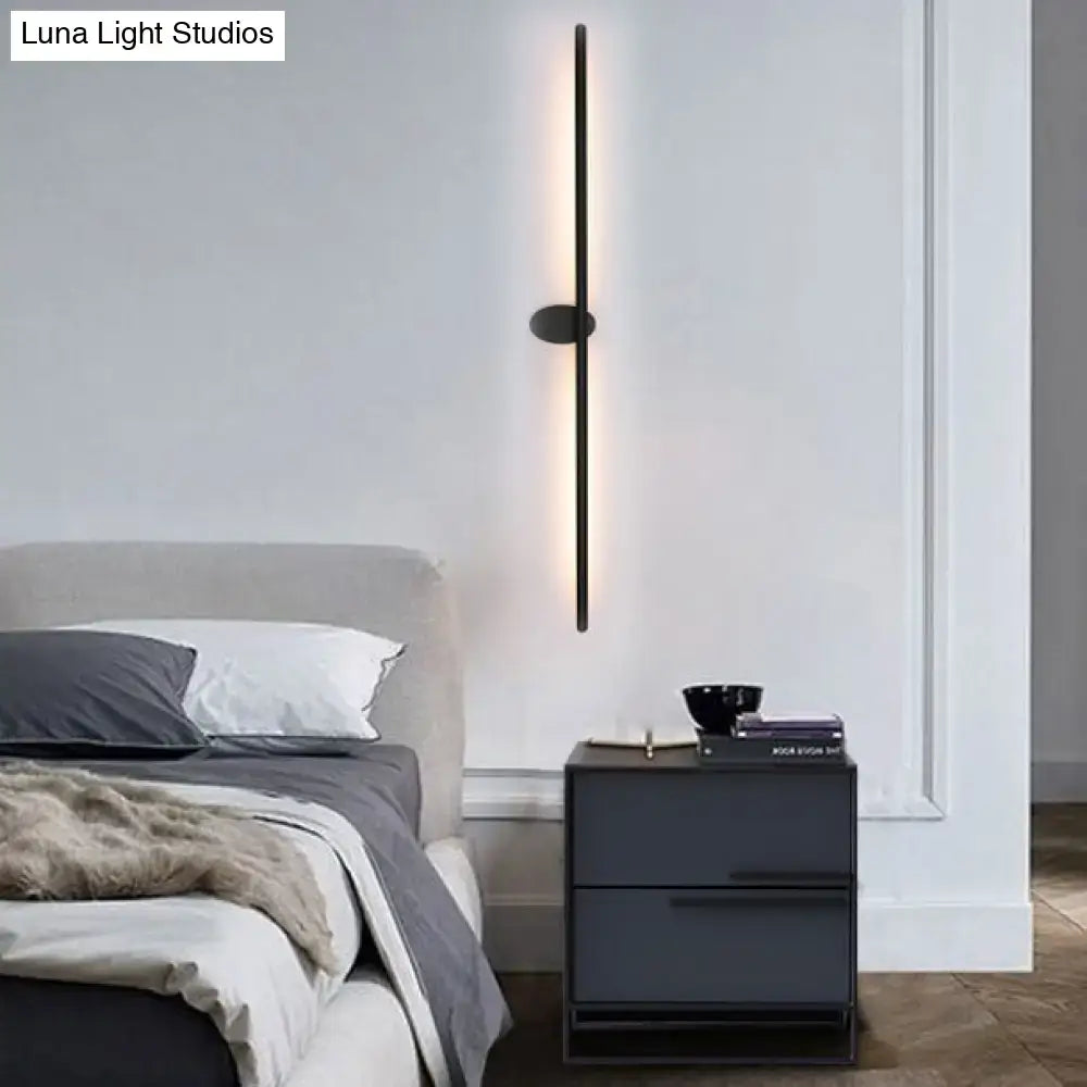 Contemporary black slim wall light – bedroom natural light fixture