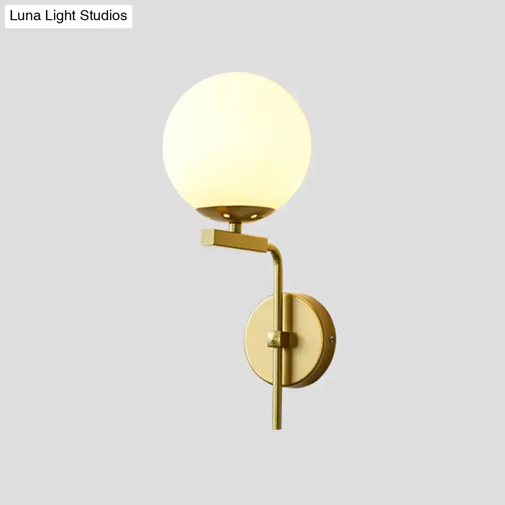 Contemporary black sphere wall mount lighting bedroom glass sconce