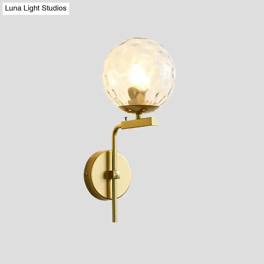 Contemporary black sphere wall mount lighting bedroom glass sconce
