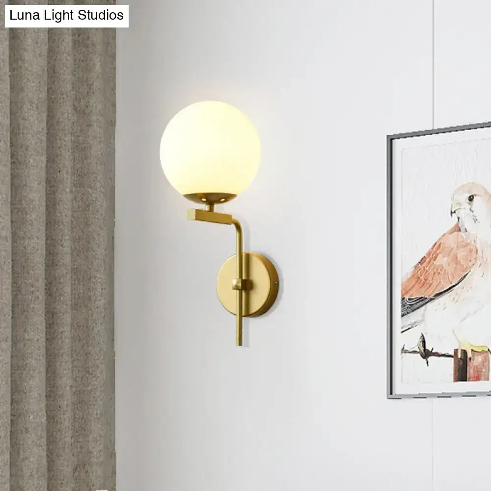 Contemporary black sphere wall mount lighting bedroom glass sconce
