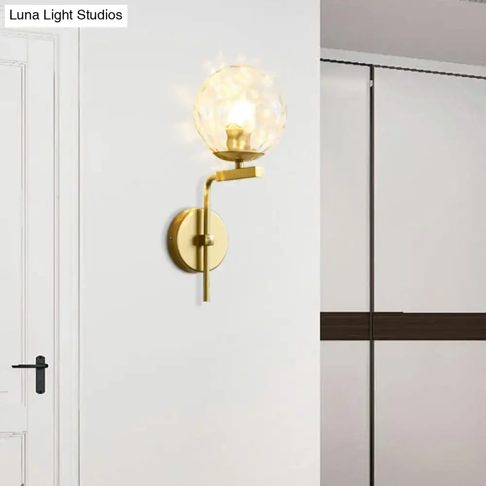 Contemporary black sphere wall mount lighting bedroom glass sconce