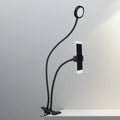 Contemporary black & white flexible led desk lamp bedroom phone clip