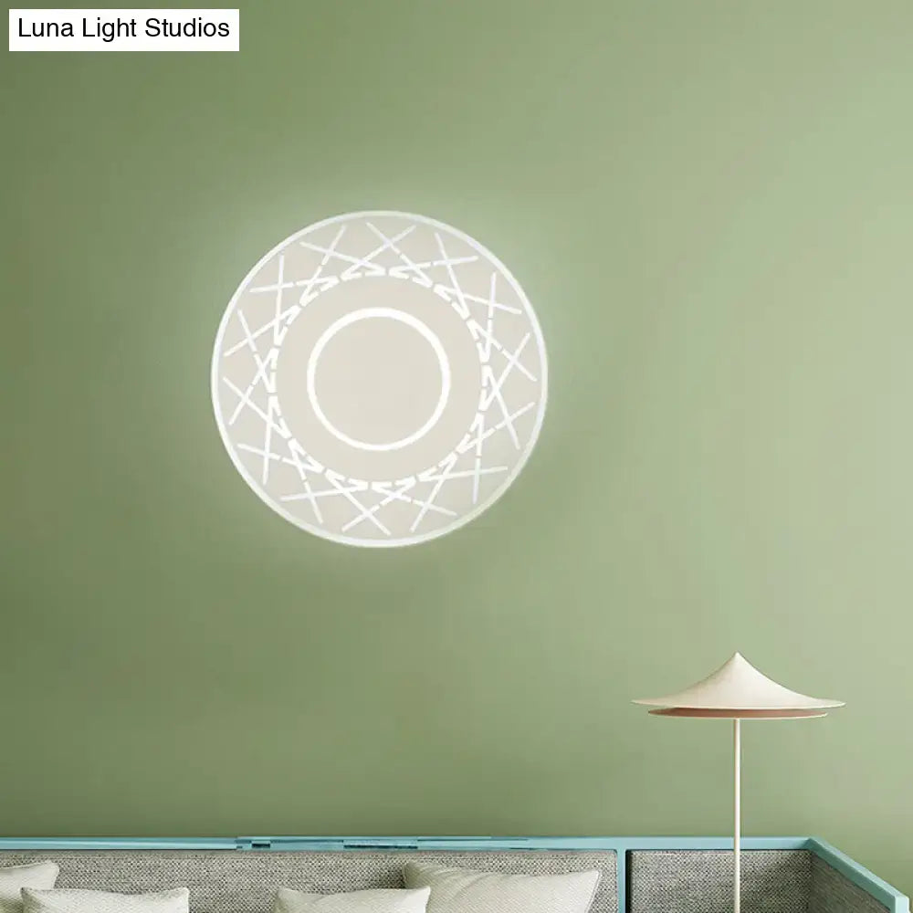 Contemporary black & white geometric wall lamp for living room