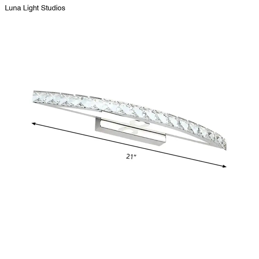 Contemporary bow shaped crystal silver vanity lighting bathroom sconce