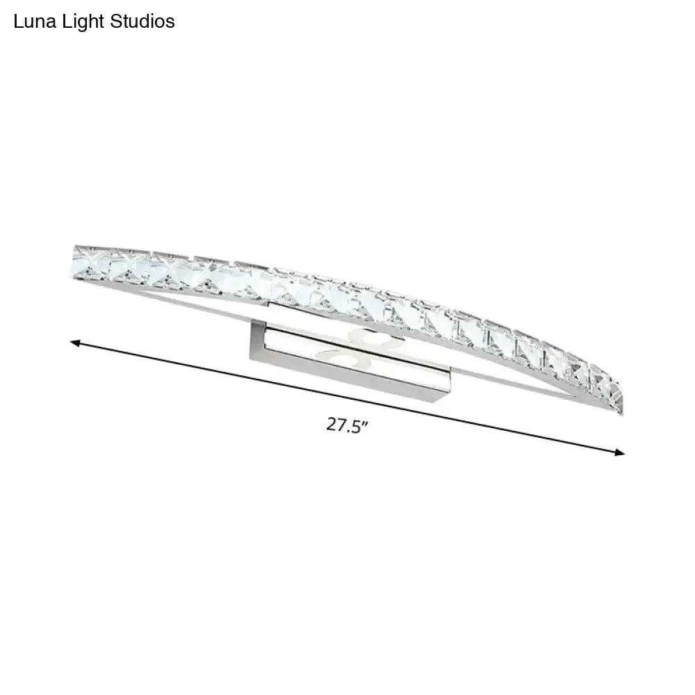Contemporary bow shaped crystal silver vanity lighting bathroom sconce