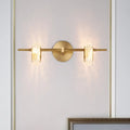 Contemporary brass double oval wall light fixture – bedroom led sconce