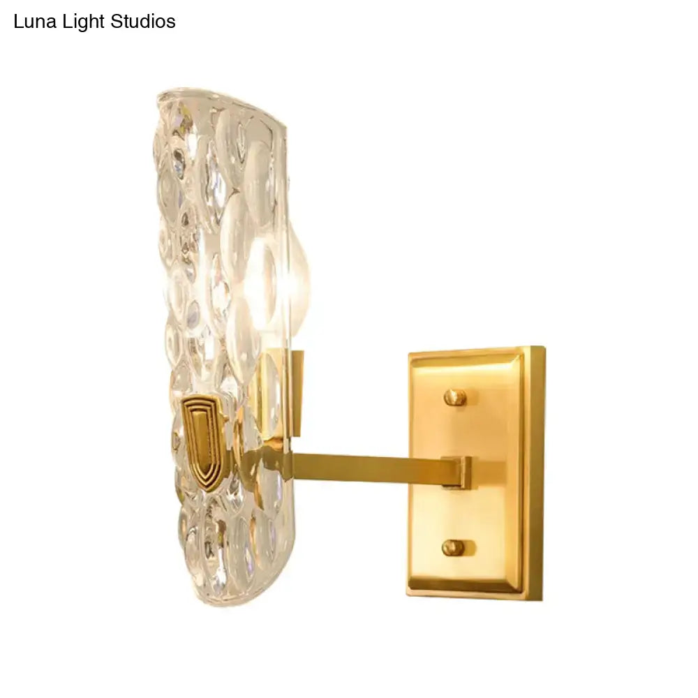 Contemporary brass water glass wall sconce bedroom bedside light