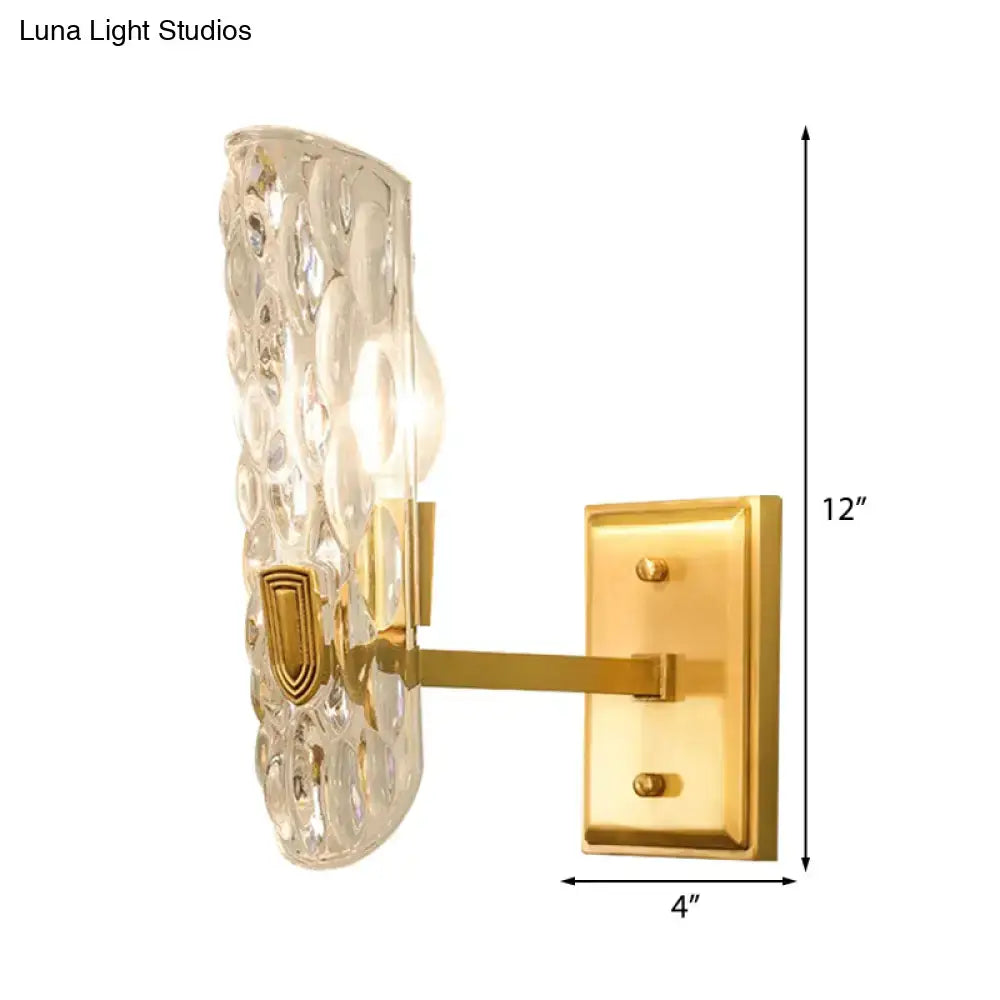 Contemporary brass water glass wall sconce bedroom bedside light