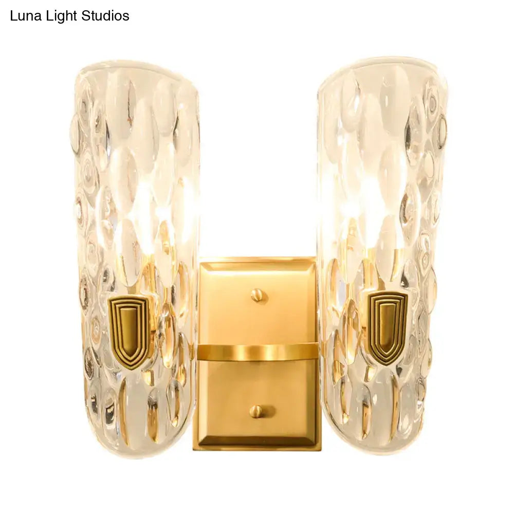 Contemporary brass water glass wall sconce bedroom bedside light