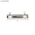 Contemporary chrome conic sconce light with dual crystal accents and sleek modern design for bathroom vanity lighting