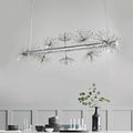Contemporary chrome dandelion crystal pendant light dining room