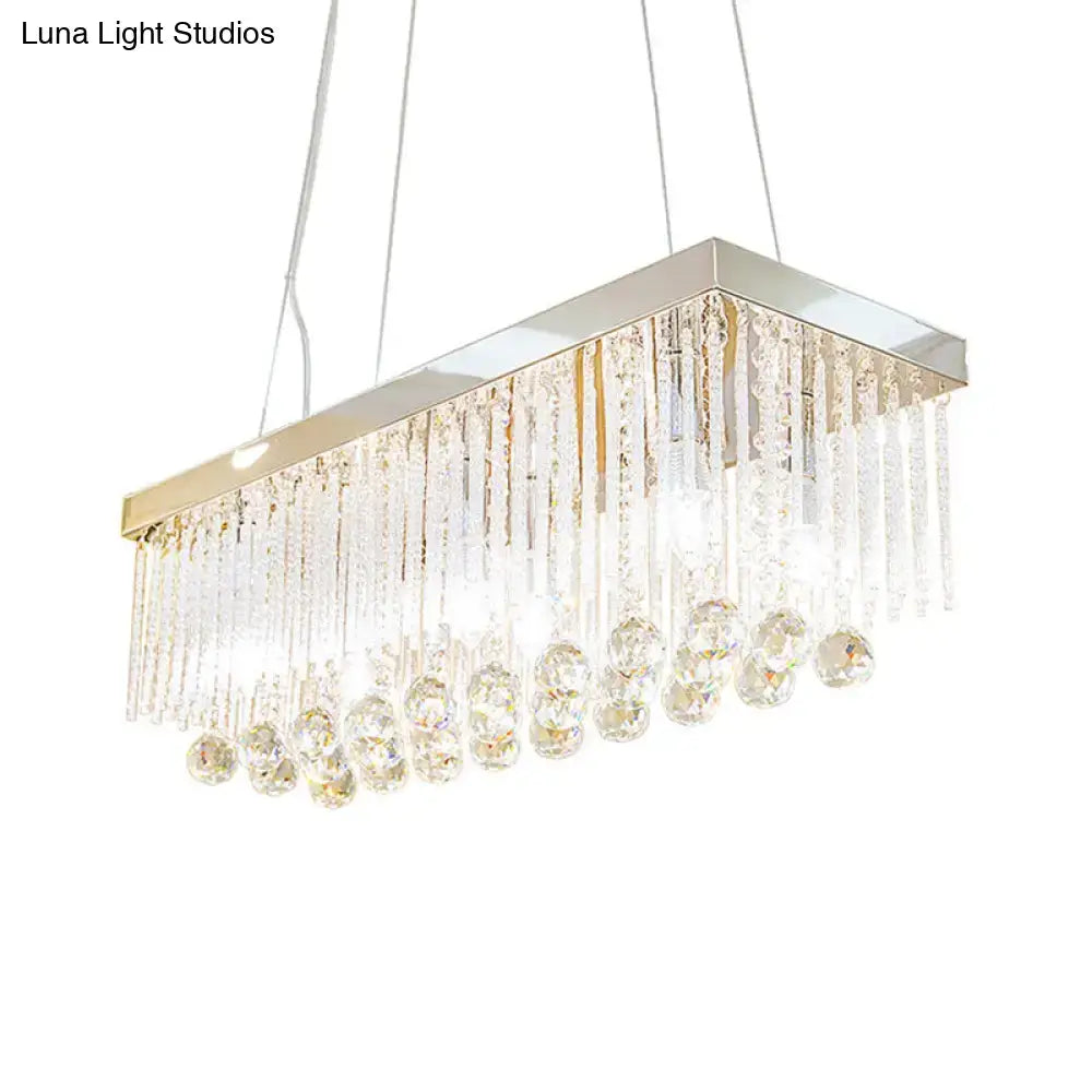 Contemporary chrome island light fixture dining room crystal chandelier