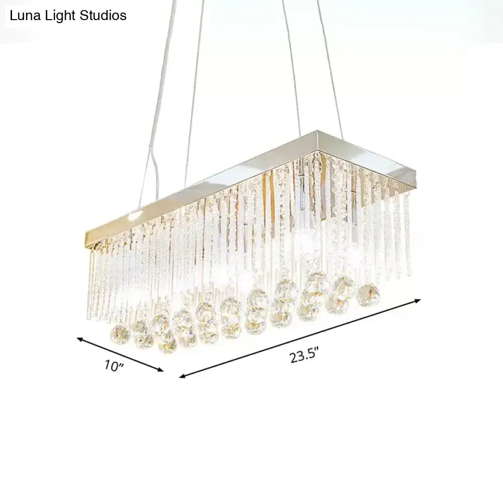 Contemporary chrome island light fixture dining room crystal chandelier