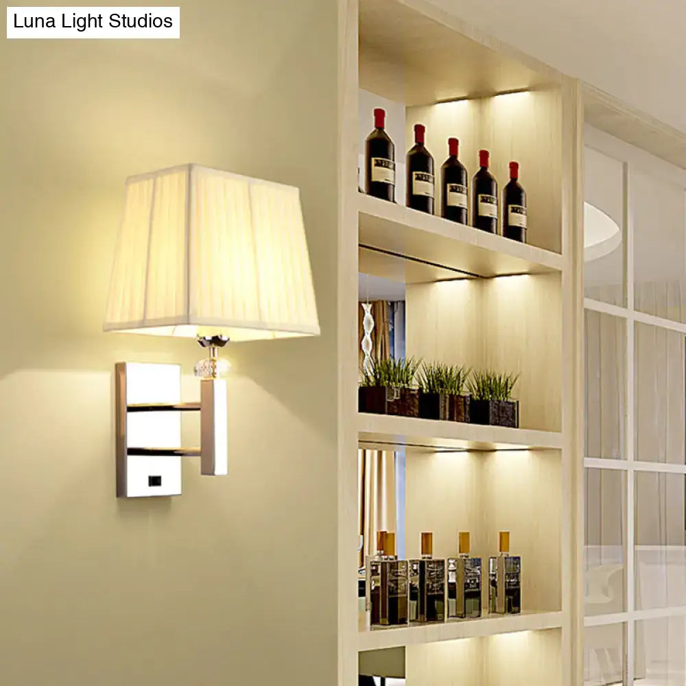 Contemporary chrome led light fixture with spot light bedroom sconce