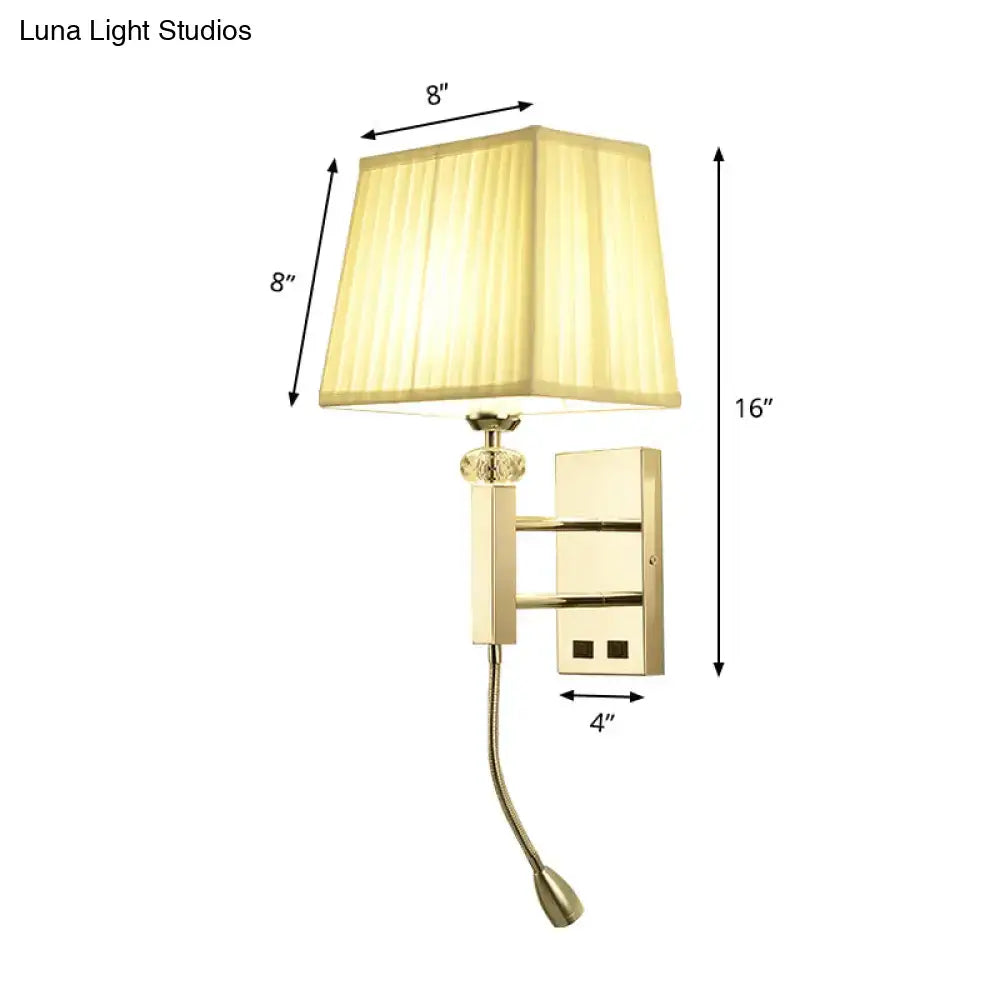 Contemporary chrome led light fixture with spot light bedroom sconce