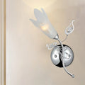 Contemporary chrome opal glass petal wall sconce with frosted tulip shade and e12 light for bedroom lighting