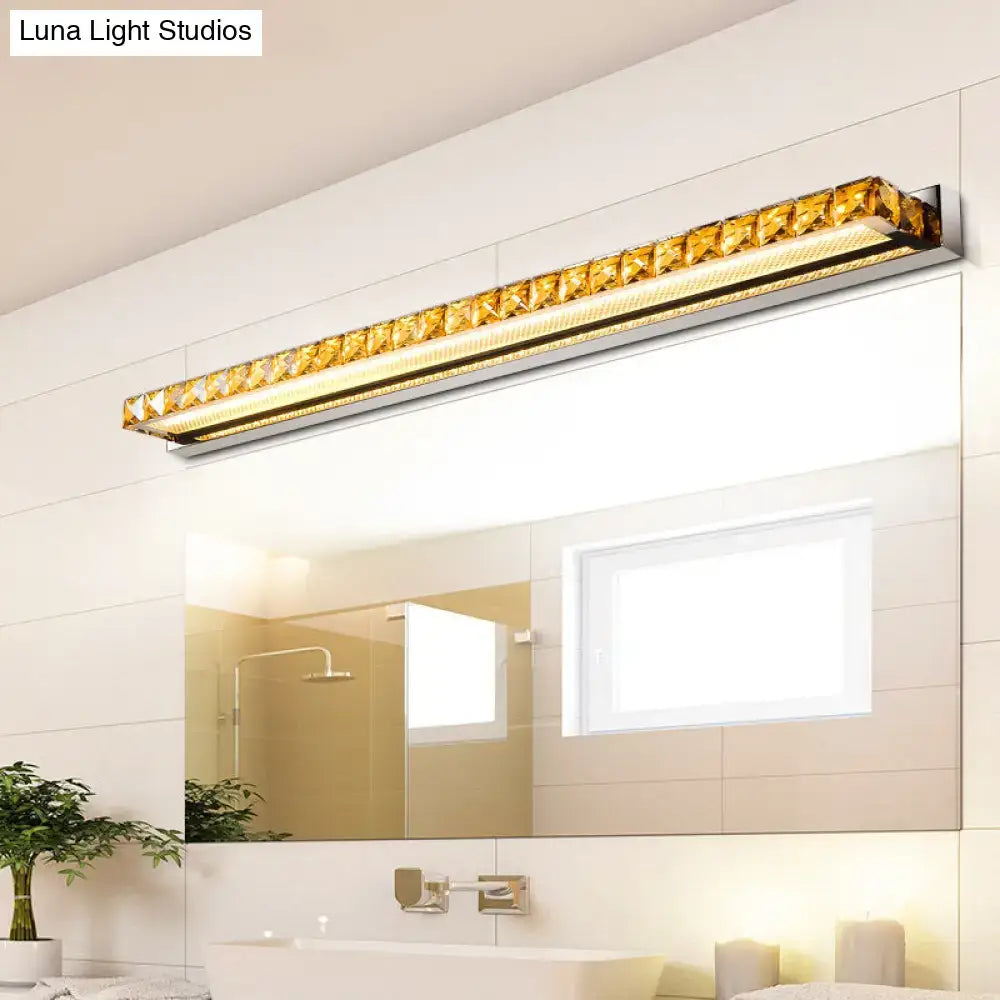 Contemporary crystal gold wall sconce bathroom warm white led light