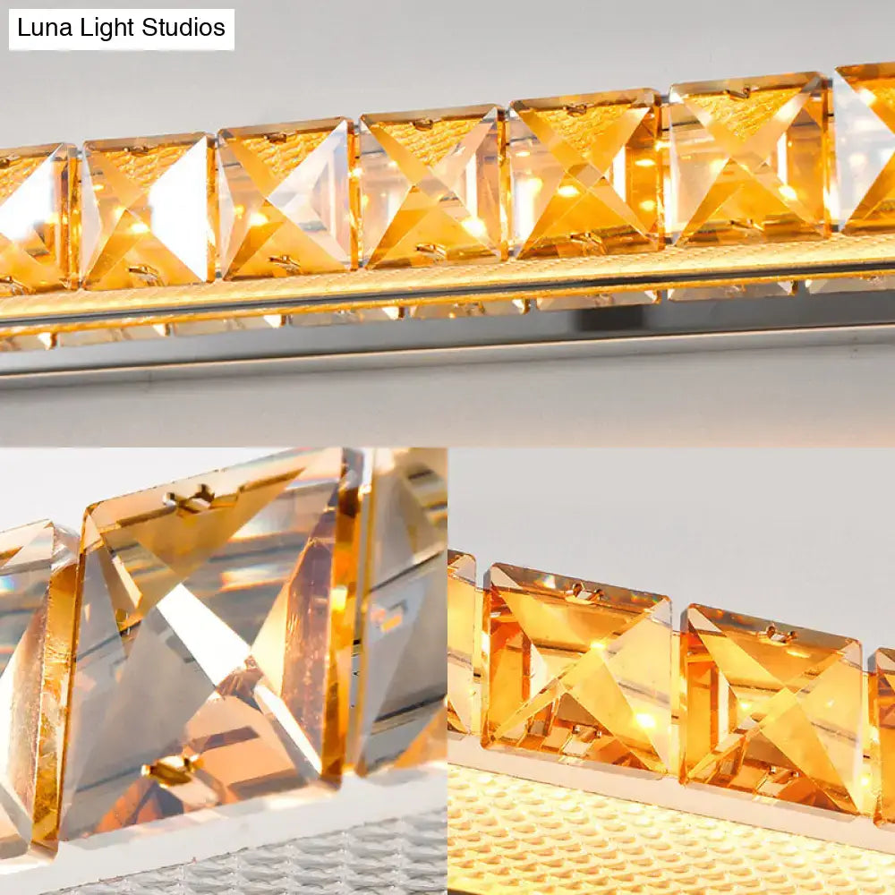 Contemporary crystal gold wall sconce bathroom warm white led light