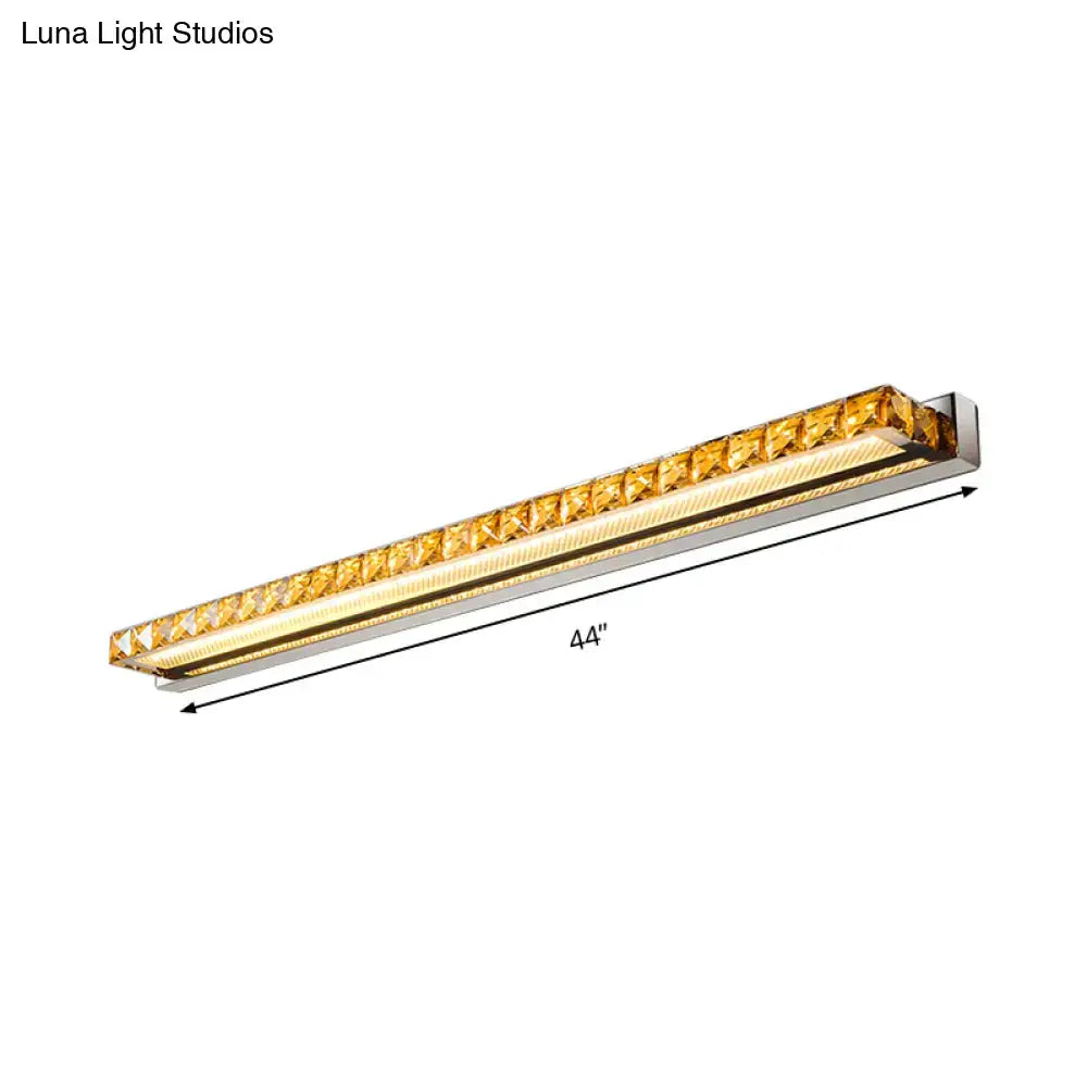 Contemporary crystal gold wall sconce bathroom warm white led light