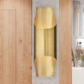 Contemporary curved brass wall lamp for living room