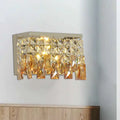 Contemporary gold amber led wall lamp with faceted crystal sconce for 220v-240v 110v-120v corridor lighting