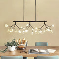 DecorBites™ gold black branching island chandelier with 27 clear glass globe bulbs for dining room 220v-240v 110v-120v