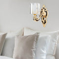 Contemporary gold crystal cylinder wall sconce bedroom fixture