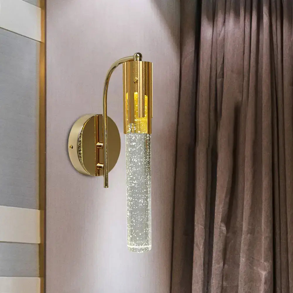 Contemporary gold crystal led light living room sconce bulb included