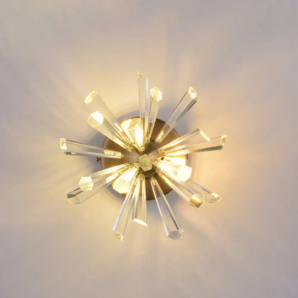 Contemporary gold crystal sputnik wall sconce bedroom light