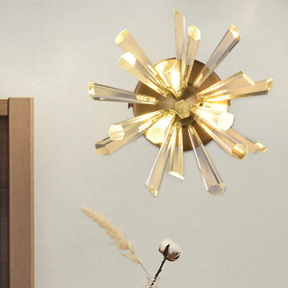 Contemporary gold crystal sputnik wall sconce bedroom light