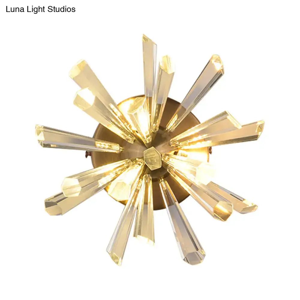 Contemporary gold crystal sputnik wall sconce bedroom light