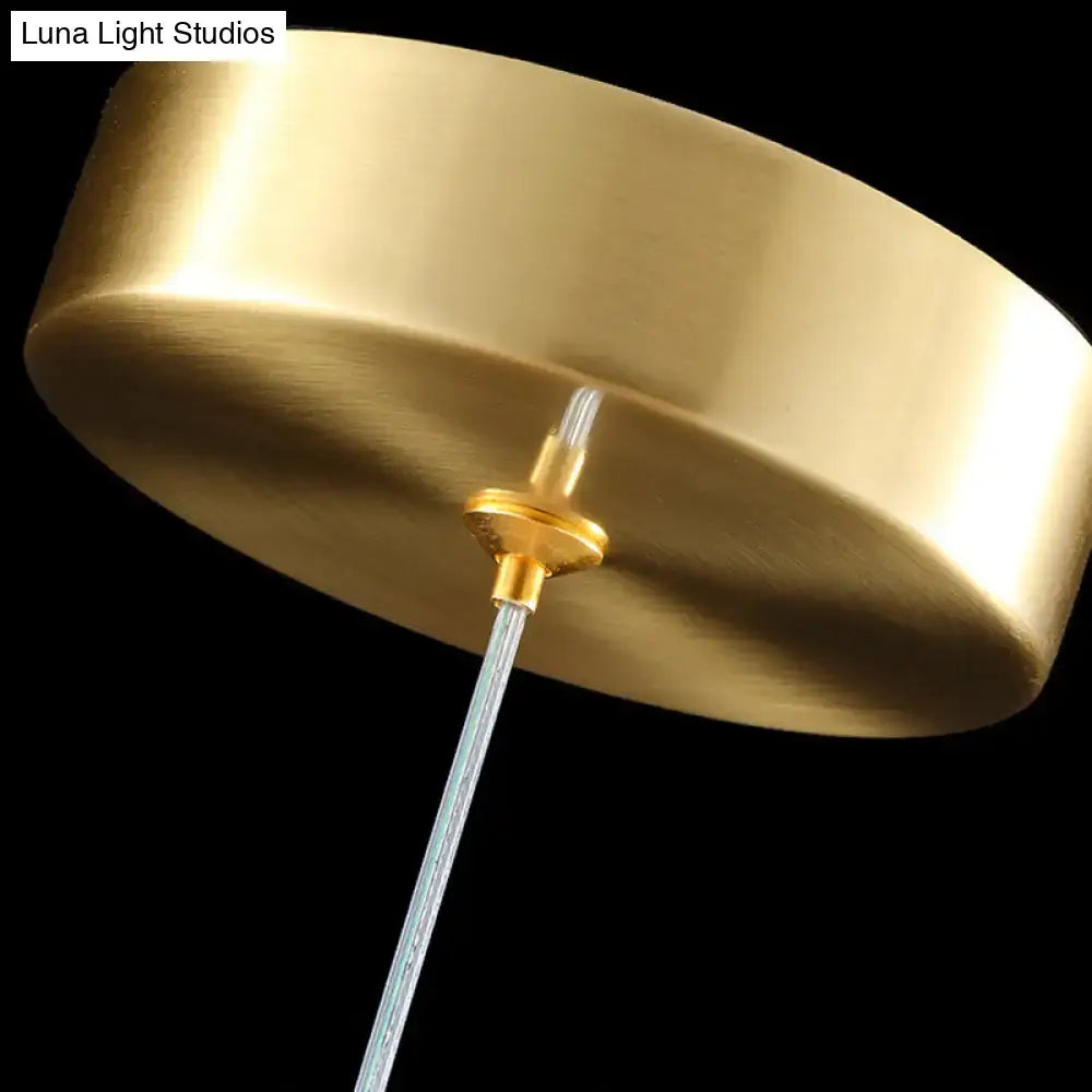 Contemporary gold crystal stone pendant light fixture dining room