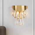 Contemporary gold crystal teardrop wall sconce bedroom light