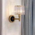 Contemporary gold crystal wall mount lamp living room sconce