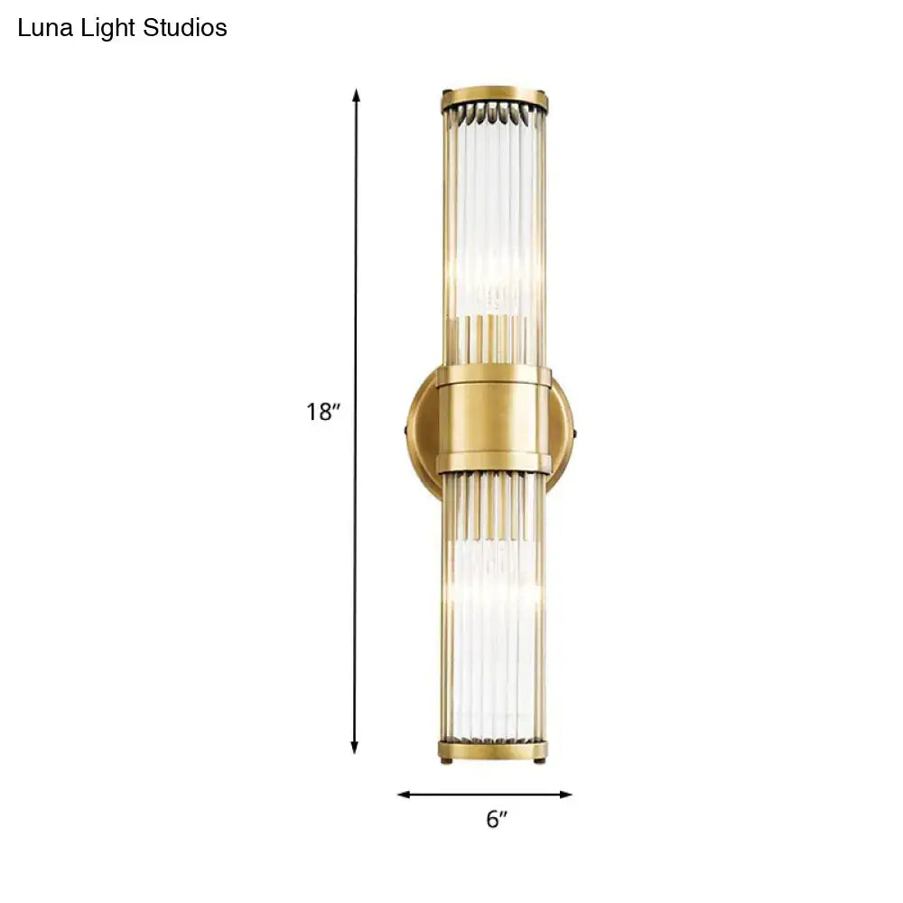 Contemporary gold crystal wall sconce light fixture for living room