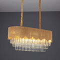 Contemporary gold finish crystal blocks chandelier dining room light