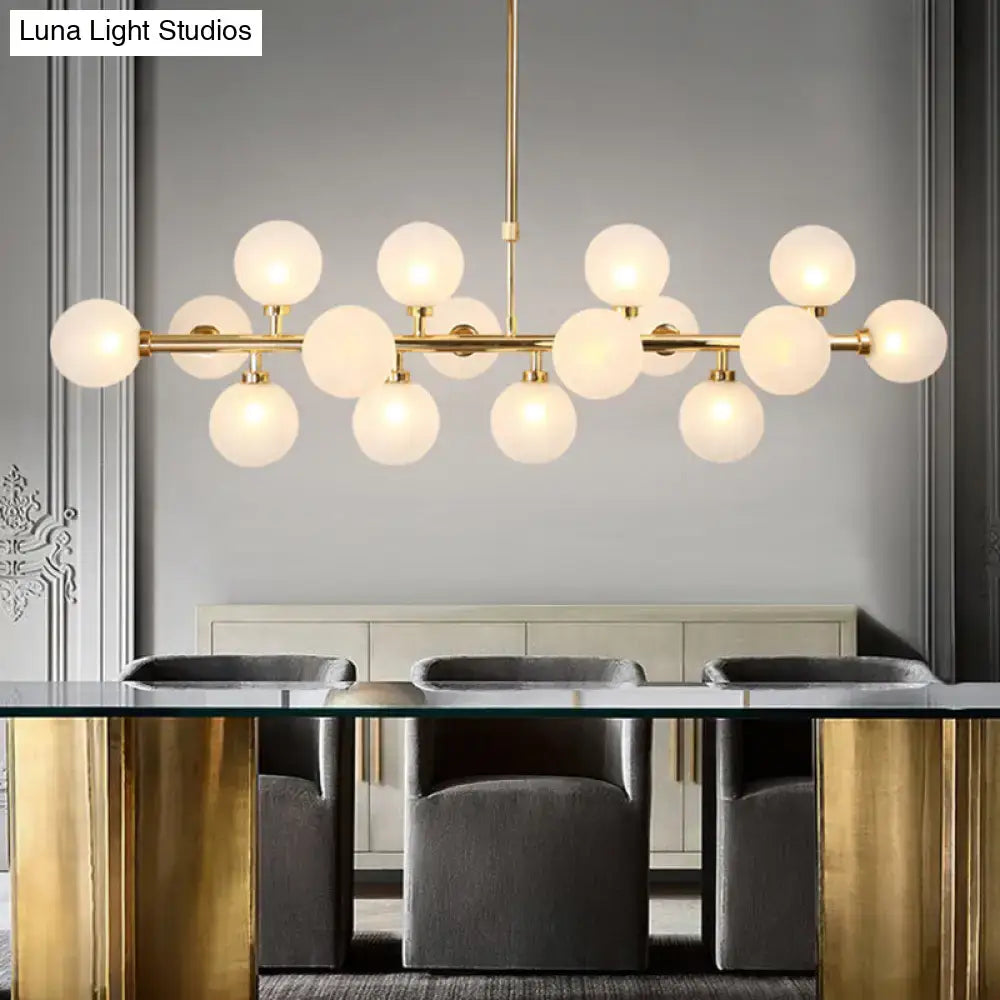 Contemporary gold flush mount chandelier dining room opal glass lights