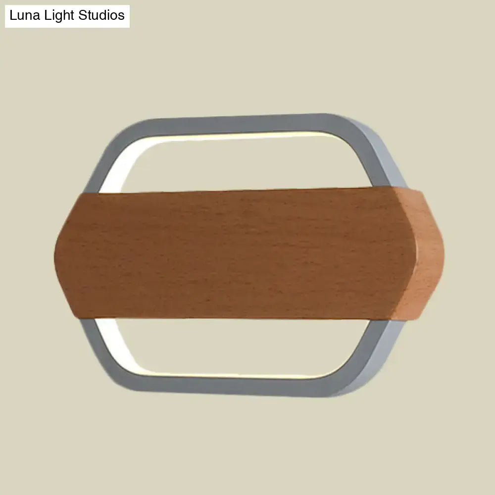 Contemporary grey & brown wall lamp bedroom direct wired electric