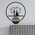 Contemporary lover black circular led wall sconce bedroom wired electric