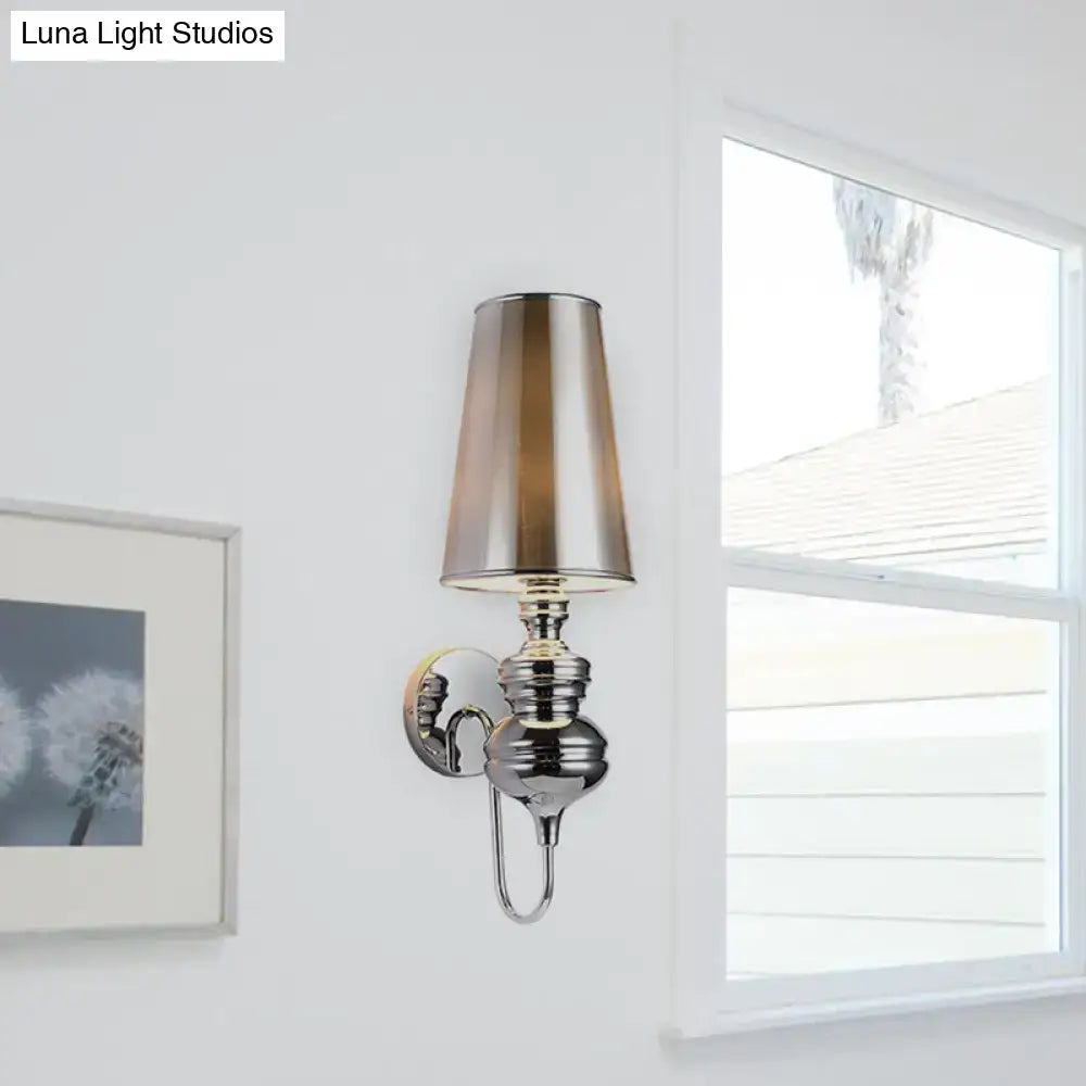 Contemporary matte black wall mount light bedroom fabric sconce
