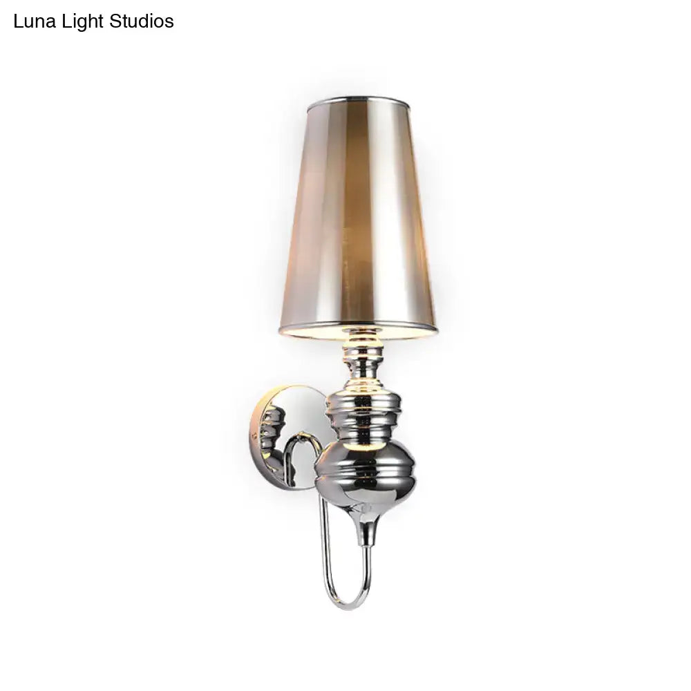 Contemporary matte black wall mount light bedroom fabric sconce